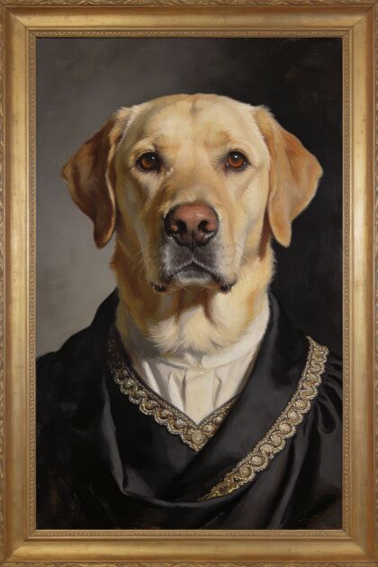 Custom Framed Pet Print portrait example 2