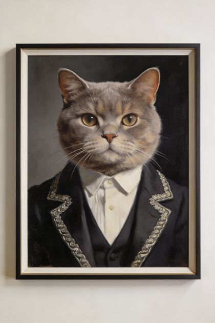 Custom Framed Pet Print portrait example 4